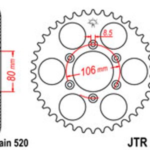 JT Rear Sprockets R/W 22-45
