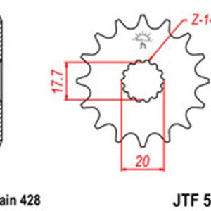 JT Gear Box Sprockets G/B 558-15 YAM [577]