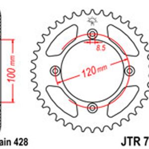 JT Rear Sprockets R/W 798-50 S/O