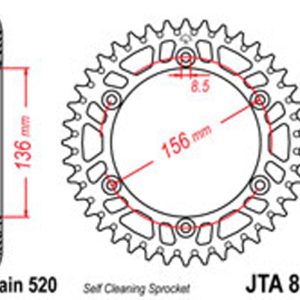 JT Rear Sprockets R/W 822-53SC Alloy