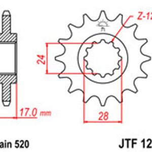 JT Gear Box Sprockets G/B 1295/295-13 S/O