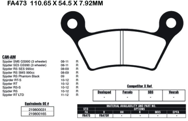 EBC Brake Pads FA473V