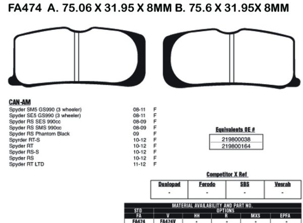 EBC Brake Pads FA474V
