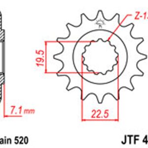 JT Gear Box Sprockets G/B 434-16 SUZ S/O