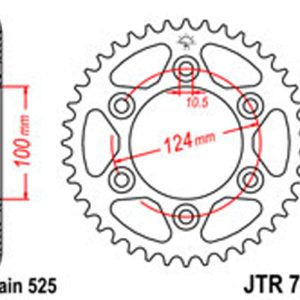 JT Rear Sprockets R/W 745-43 DUCATI