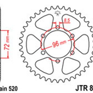 JT Rear Sprockets R/W 820-42 SUZ