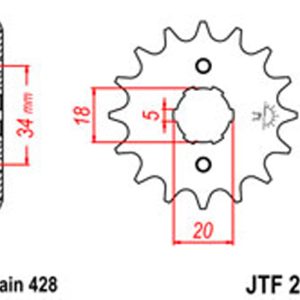 JT Gear Box Sprockets G/B 264-16T HON