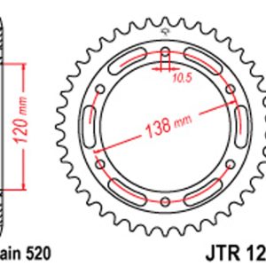 JT Rear Sprockets R/W 1220-38