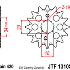 JT Gear Box Sprockets G/B 1310SC-15