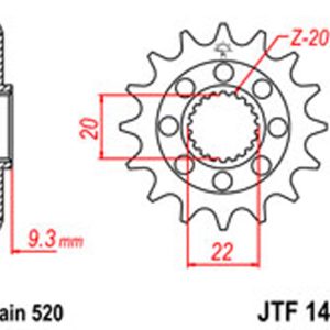 JT Gear Box Sprockets G/B 1446SC-13 KAW