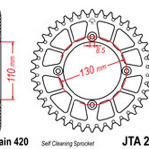JT Rear Sprockets R/W 215-55SC Alloy S/O