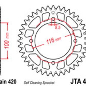 JT Rear Sprockets R/W 461-51SC Alloy