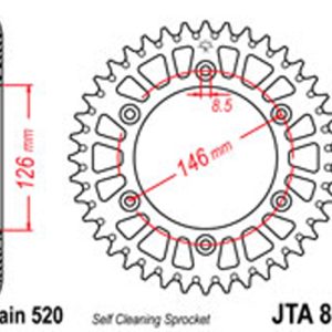JT Rear Sprockets R/W 808-48SC Alloy