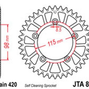 JT Rear Sprockets R/W 894-48SC Alloy