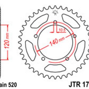 JT Rear Sprockets R/W 1793-45