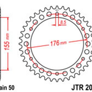 JT Rear Sprockets R/W 2011-45 TRI [4392]