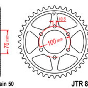 JT Rear Sprockets R/W 816-44