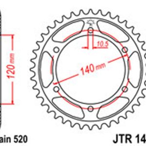 JT Rear Sprockets R/W 1490-40 KAW [475]