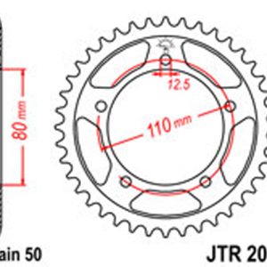 JT Rear Sprockets R/W 2010-44T TRI