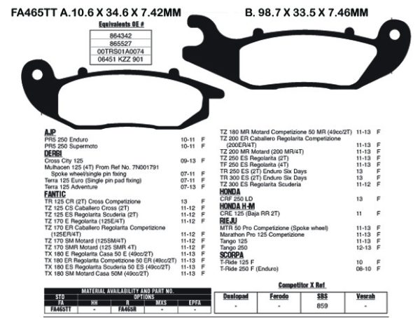 EBC Brake Pads FA456TT-SPECIAL ORDER
