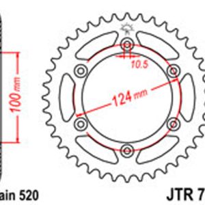 JT Rear Sprockets R/W 735-42 DUCATI