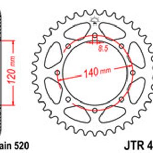 JT Rear Sprockets R/W 487-44T KAW [491]