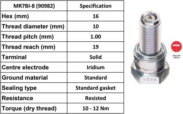 NGK Spark Plug MR7BI-8 Plugs [Box 4]