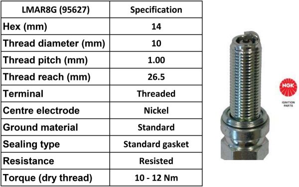 NGK Spark Plug LMAR8G Plugs [Box 10]