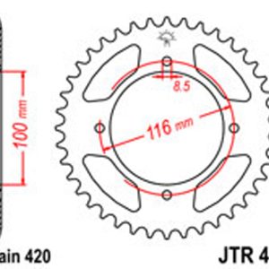JT Rear Sprockets R/W 461-51