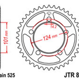 JT Rear Sprockets R/W 898-37