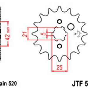 JT Gear Box Sprockets G/B 569/572/1383-16 YAM