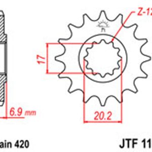 JT Gear Box Sprockets G/B 1120-13 S/O