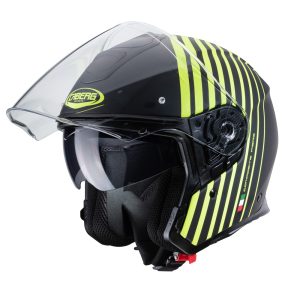 Caberg Flyon Bakari Matt Black/Yellow Open Face Motorcycle Helmet S/O