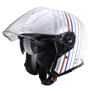 Caberg Flyon Bakari White/Silver Open Face Motorcycle Helmet S/O