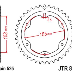 JT Rear Sprockets R/W 893-38