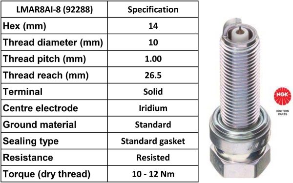 NGK Spark Plug LMAR8AI-8 Plugs [Box 4]