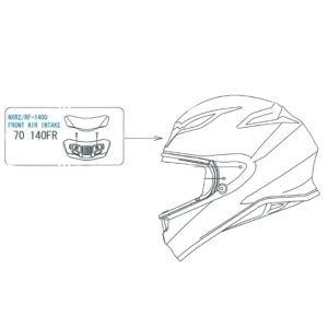 Shoei NXR2 Front Air Intake Bright Yellow