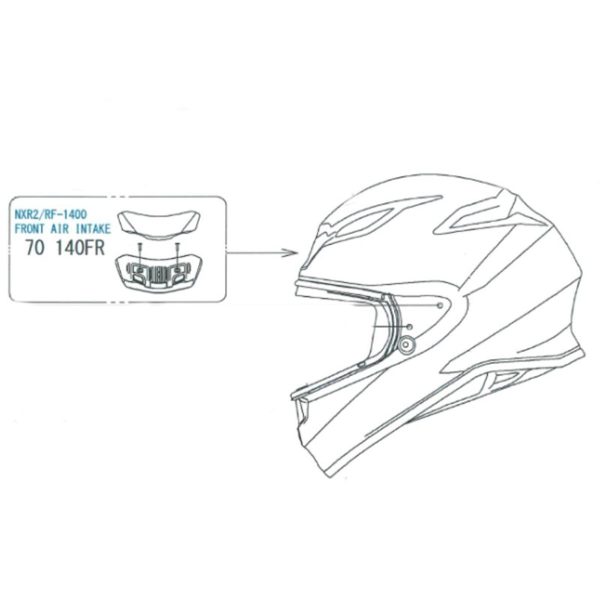 Shoei NXR2 Front Air Intake Bright Yellow