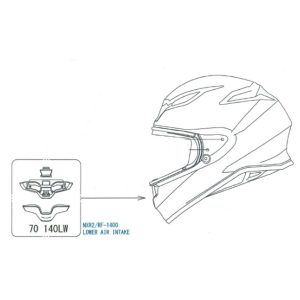 Shoei NXR2 Lower Air Intake Bright Yellow