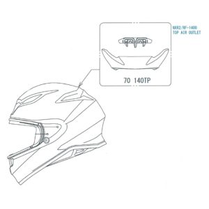 Shoei NXR2 Top Air Outlet Bright Yellow