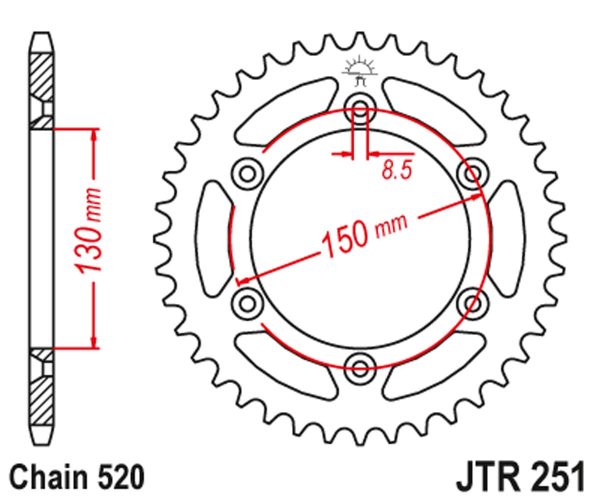 JT Rear Sprockets R/W 251-48SC