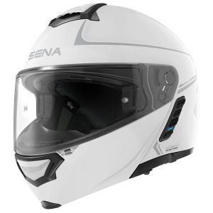 Sena Impulse Flip Up Helmet With Mesh Intercom Gloss White