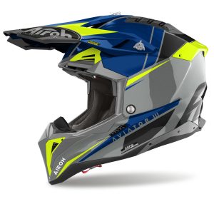 Airoh Aviator 3 Push Motorcycle Helmet – Blue Gloss [22.06]