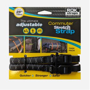 ROK 332 Commuter Adjustable Stretch Strap Black Reflective 2 Pack