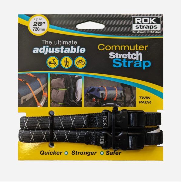 ROK 332 Commuter Adjustable Stretch Strap Black Reflective 2 Pack