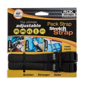 ROK 314 Pack Adjustable Stretch Strap Black 2 Pack