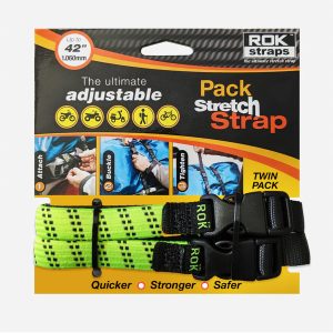 ROK 361 Pack Adjustable Stretch Strap Hi-Vis Green/Black 2 Pack