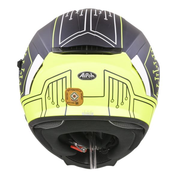 Airoh Spark Flow Helmet - Fluro Yellow / Blue Circuit MATT (Small) - Image 5