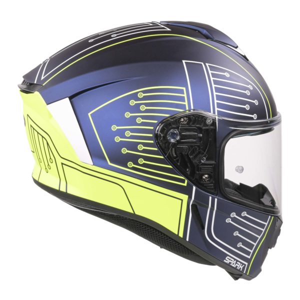 Airoh Spark Flow Helmet - Fluro Yellow / Blue Circuit MATT (Small) - Image 14