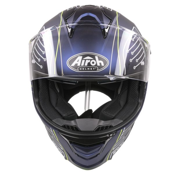Airoh Spark Flow Helmet - Fluro Yellow / Blue Circuit MATT (Small) - Image 9